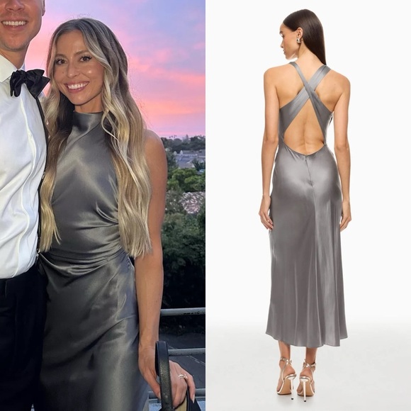 Reformation Dresses & Skirts - REFORMATION Casette Gray Silk Dress 8